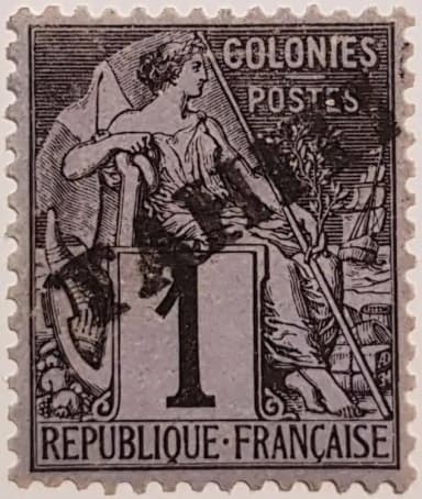 TAHITI overprint 1c Black